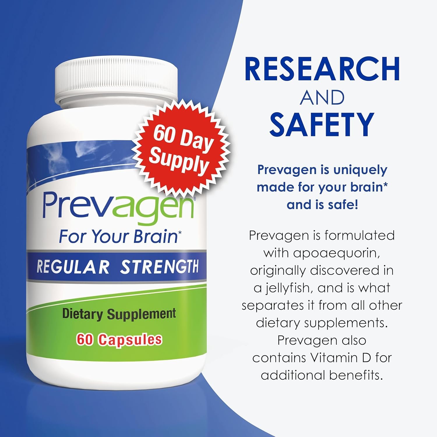  Prevagen Regular Strength 10mg, 60 Capsules |1 Pack