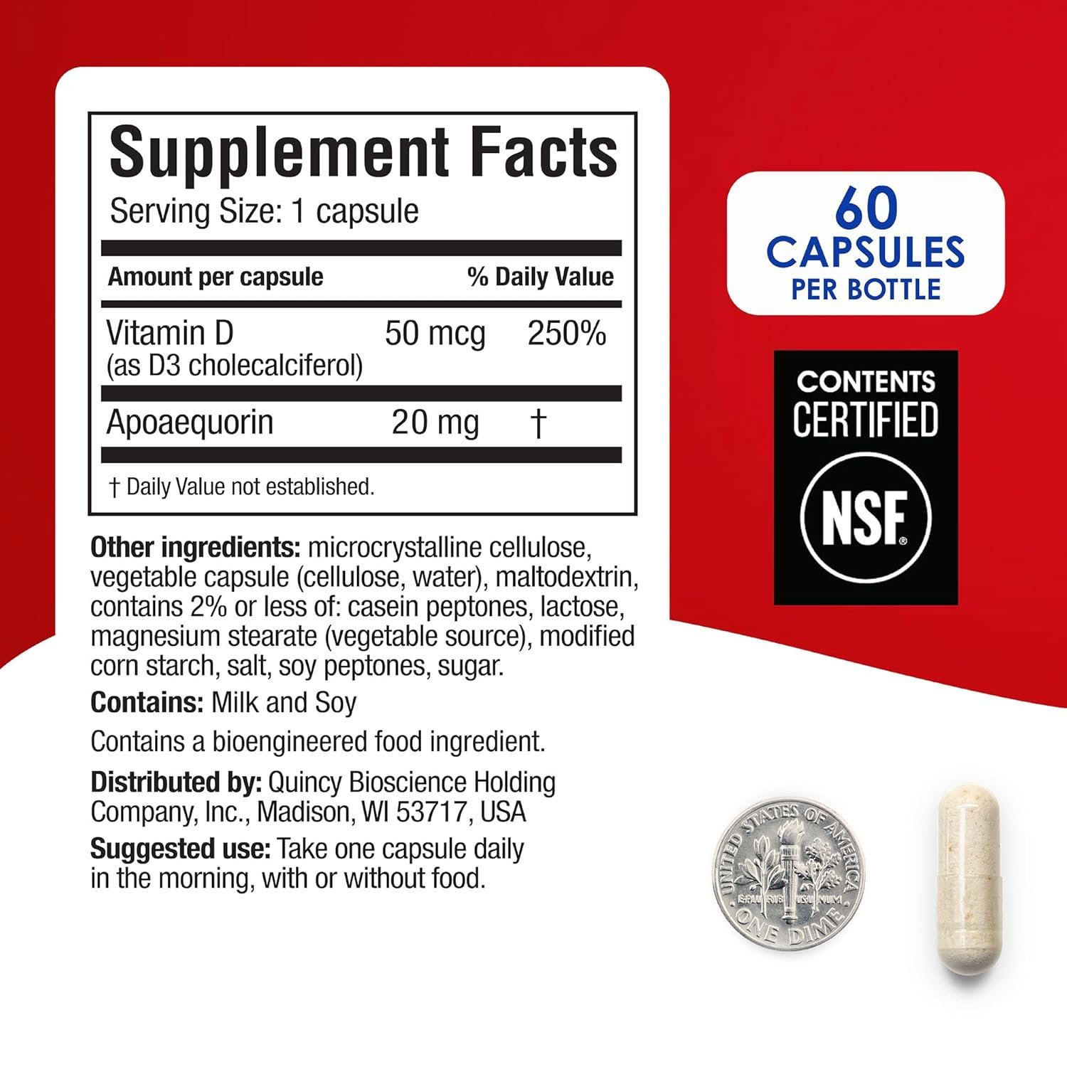 Prevagen Extra Strength 20mg, 60 Capsules |1 Pack